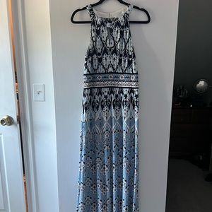 London Times Navy & Blue Keyhole Maxi